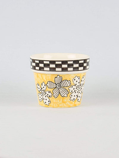 Vases & Planters Gingham Planter - Yellow
