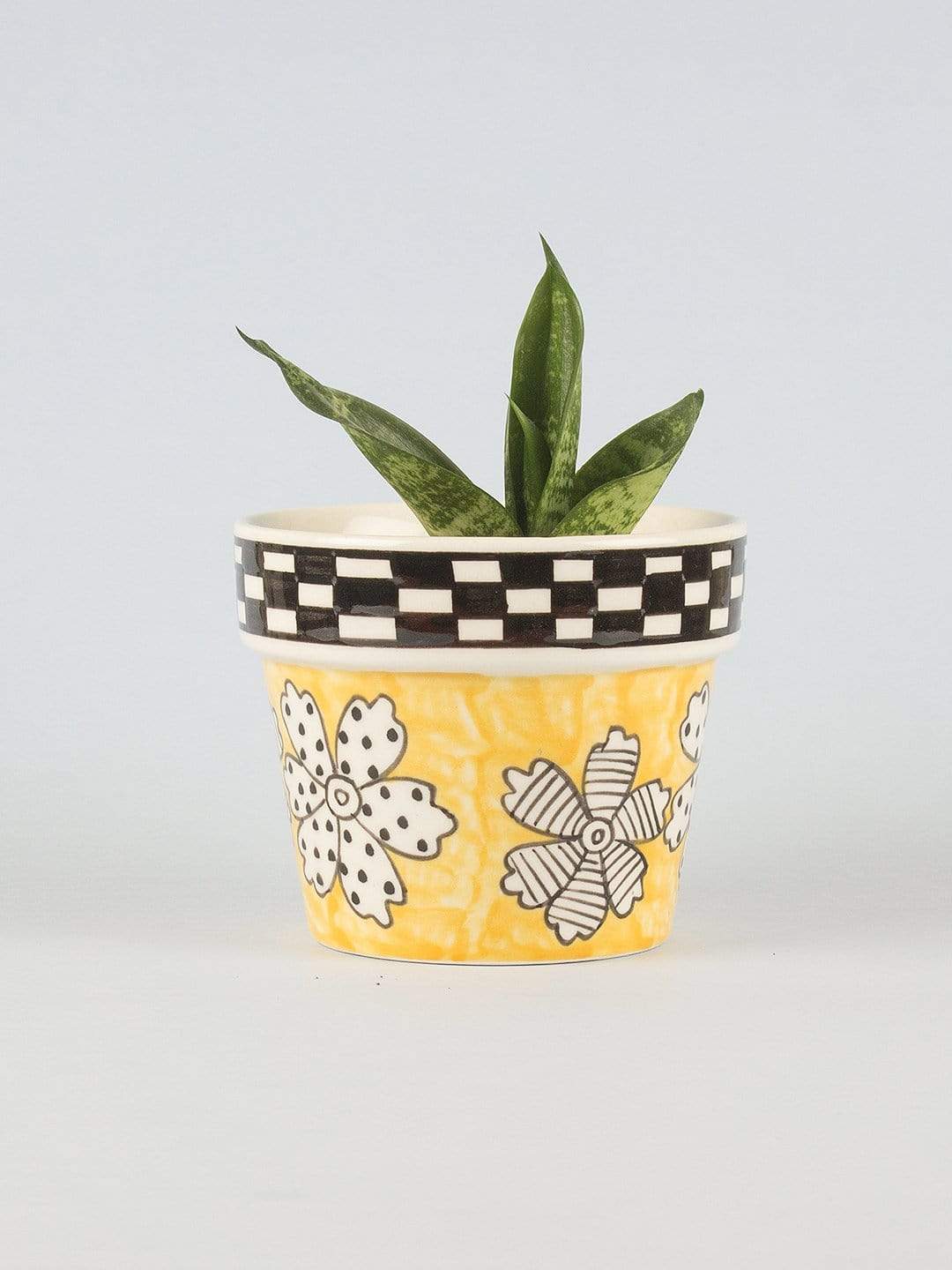 Vases & Planters Gingham Planter - Yellow