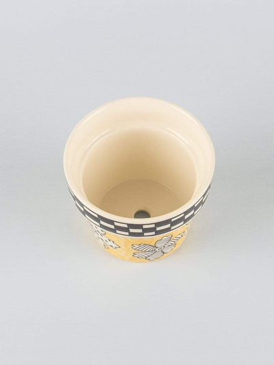 Vases & Planters Gingham Planter - Yellow