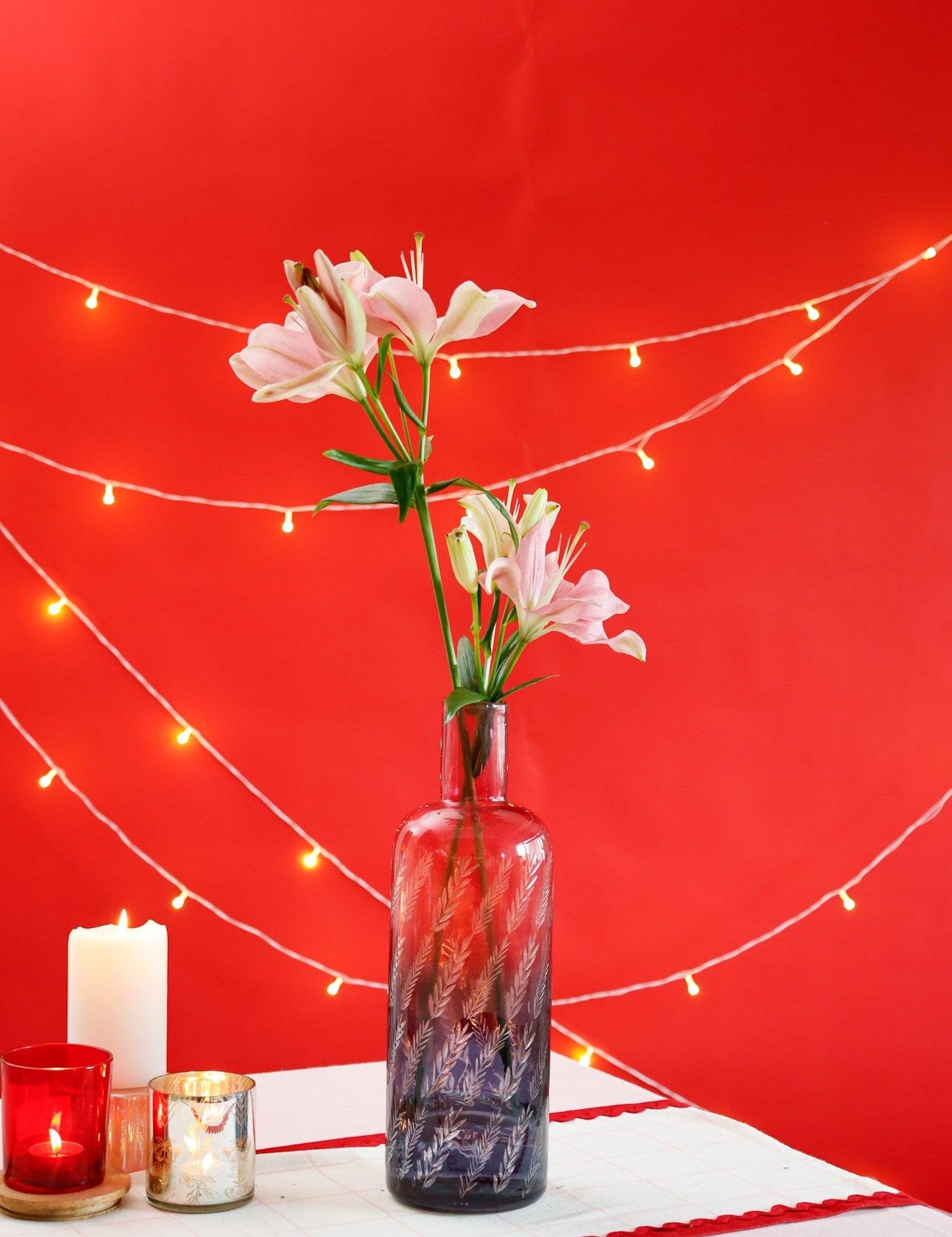 Vases & Planters Mirar Etched Glass Bottle Vase