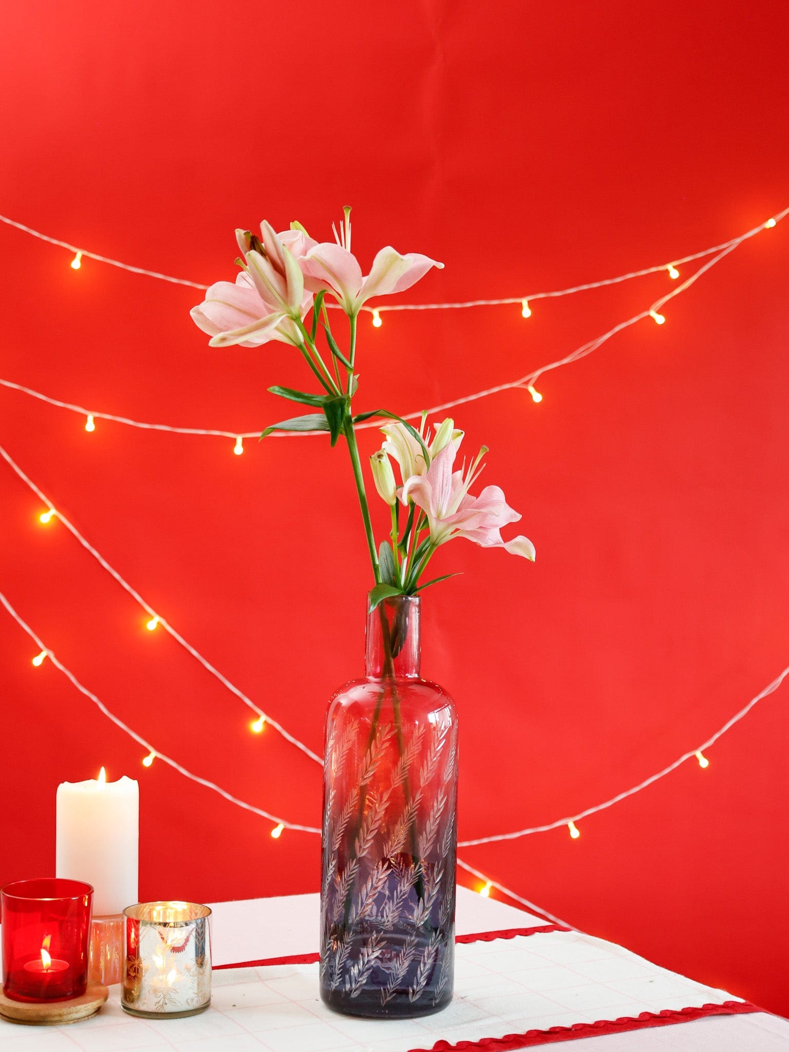 Vases & Planters Mirar Etched Glass Bottle Vase