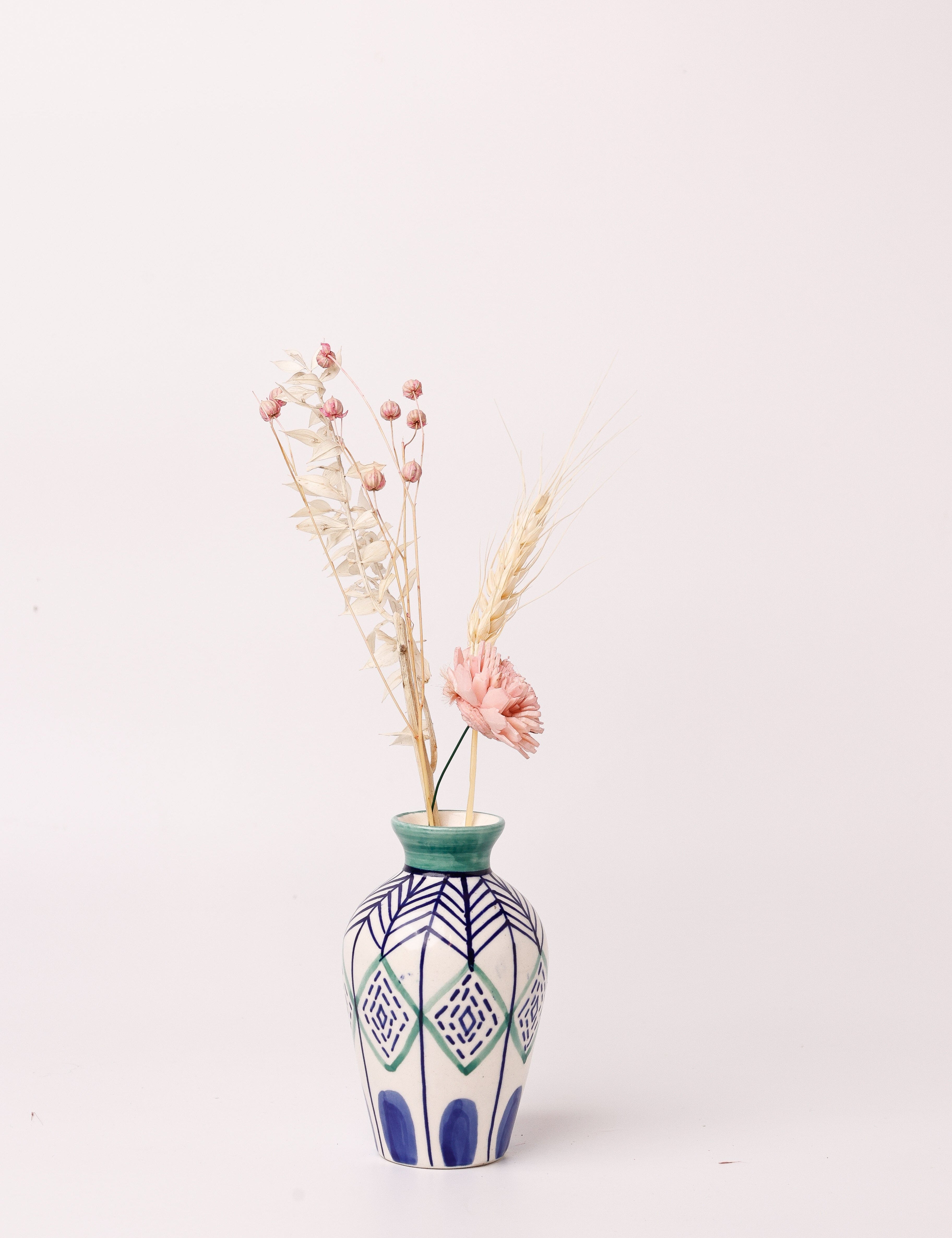 Verde Handpainted Ceramic Mini Vase