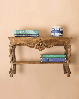 Wall Decor Alice Mini Table Handcrafted Wooden Wall Shelf