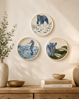 Wall Decor Animal Illustrative Series Wall Plates Set of 3