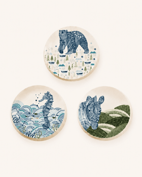 Wall Decor Animal Illustrative Series Wall Plates Set of 3