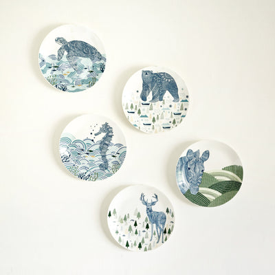 Wall Decor Animal Illustrative Series Wall Plates Set of 5
