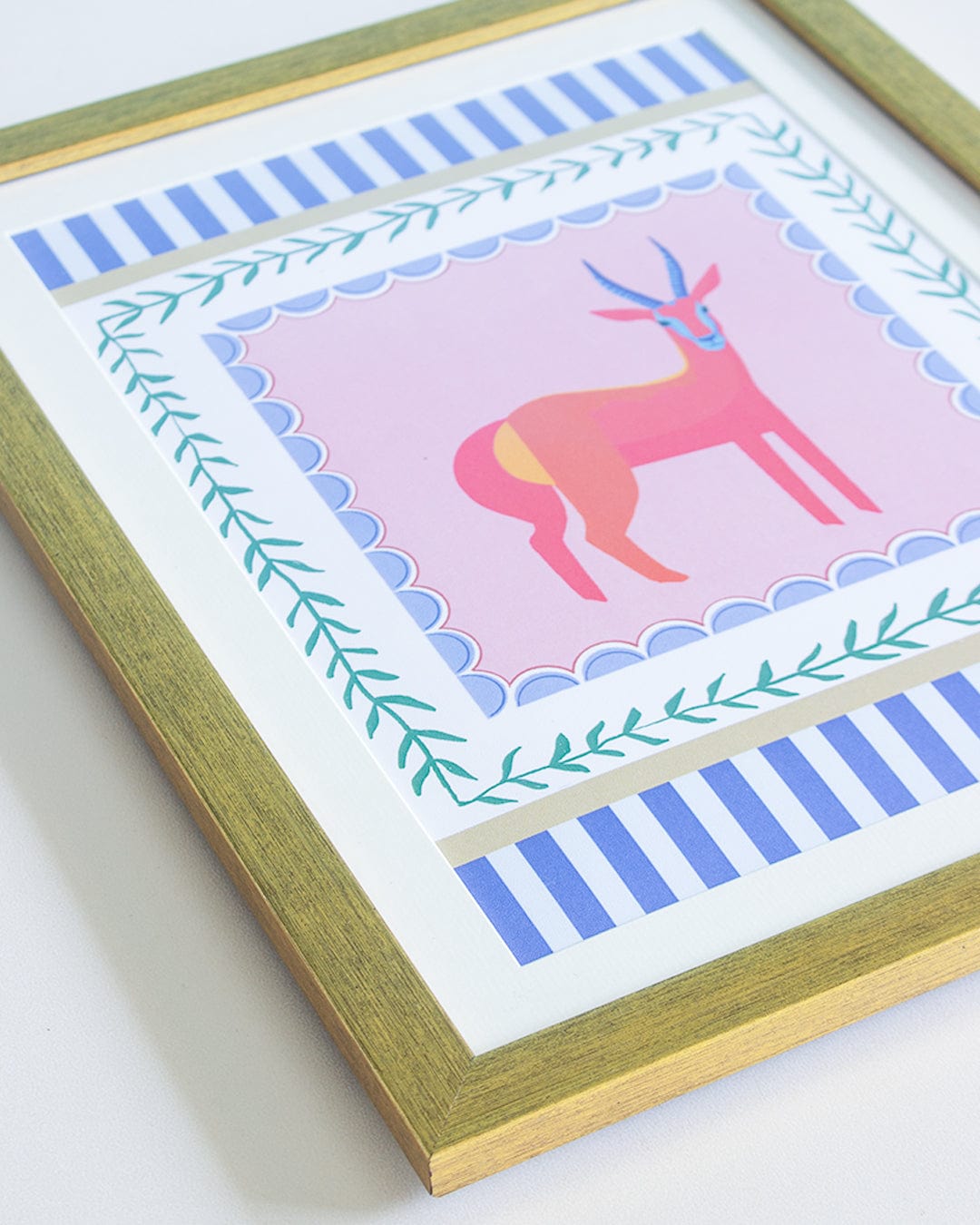 Wall Decor Antlers with Wooden Framing