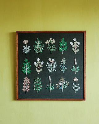 Wall Decor Herbarium Hand Embroidered BeadsWall Décor