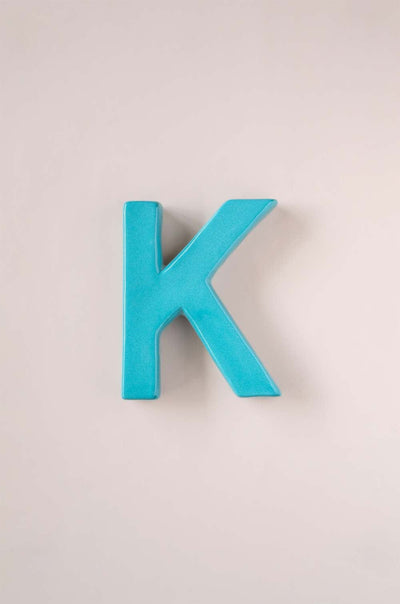 Wall Decor K Mottled Mono Wall Hanging Teal A to Z