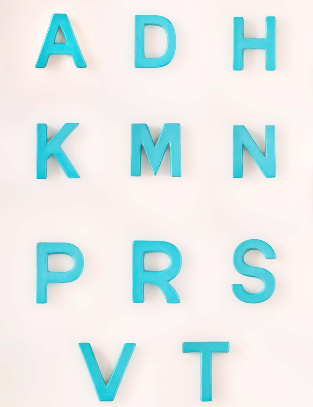Wall Decor Mottled Mono Wall Hanging Teal A to Z