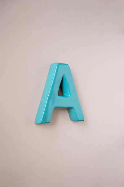 Wall Decor Mottled Mono Wall Hanging Teal A to Z