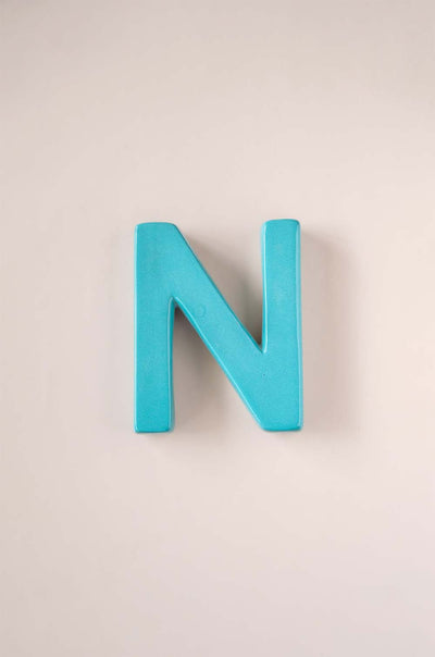 Wall Decor Mottled Mono Wall Hanging Teal A to Z