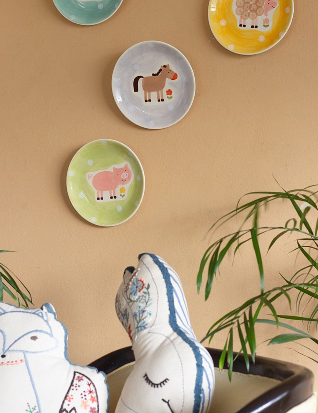 Wall Decor Quirky Farm Handpainted Wall Plate