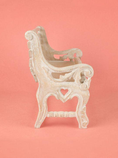 Wall Decor White Alice Antique Fancy Bench