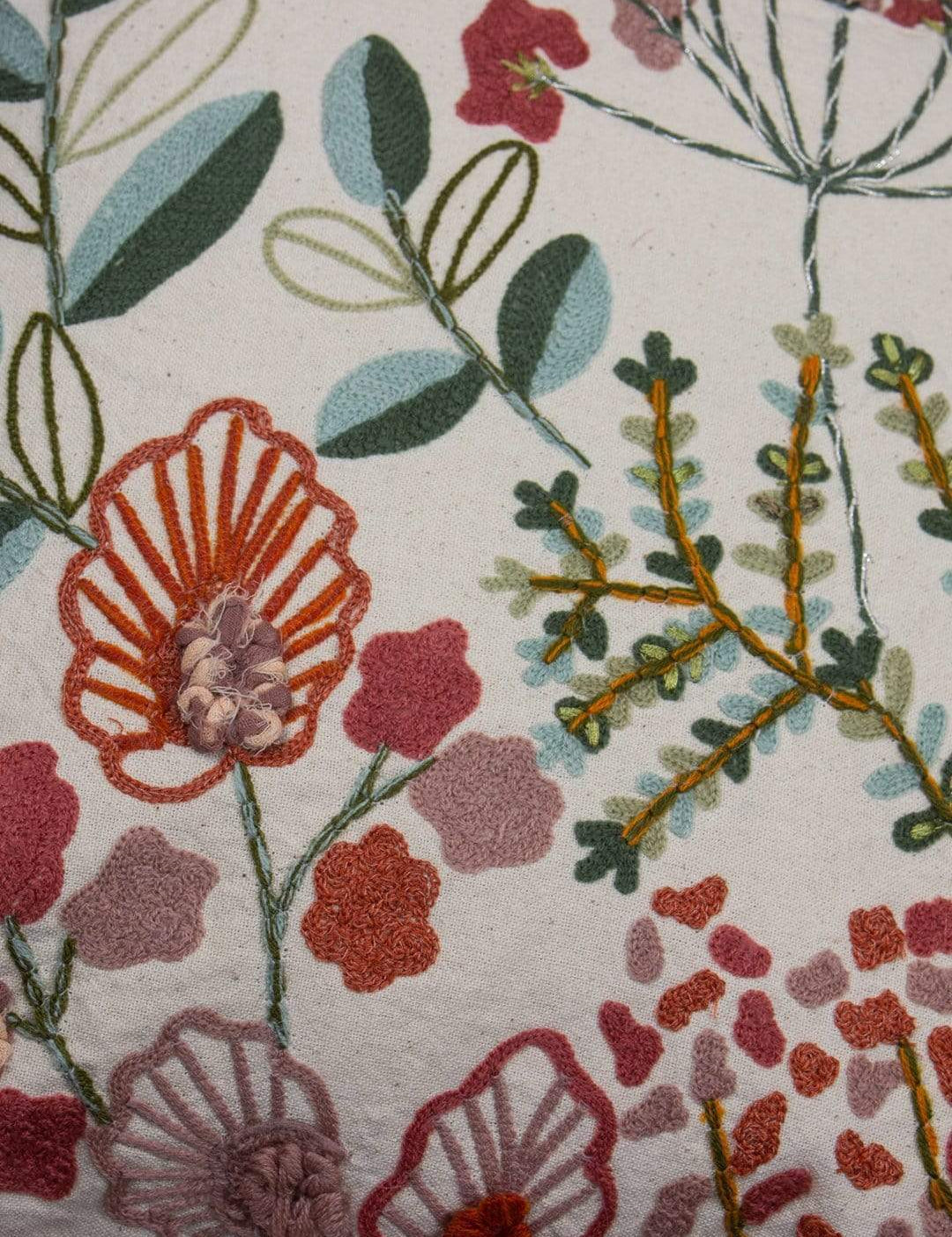 Wallflowers Embroidered Cushion Cover