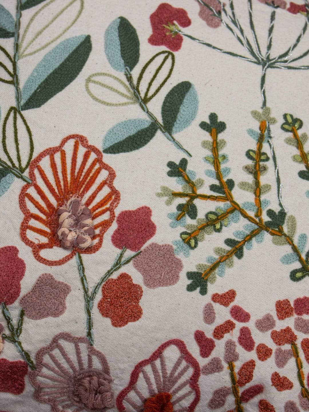 Wallflowers Embroidered Cushion Cover