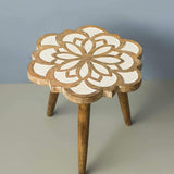 White Flower Side Table