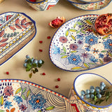 Wild Indigo Handpainted Oval Platter