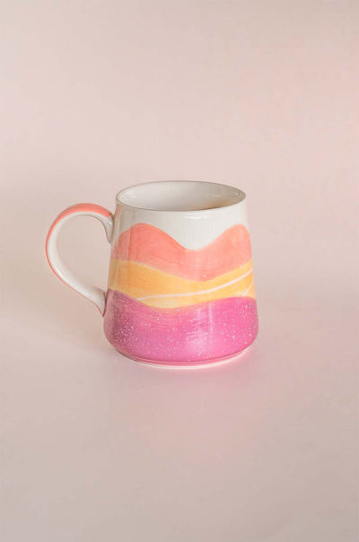 Wilderness Handpainted Ceramic Mug - Pink