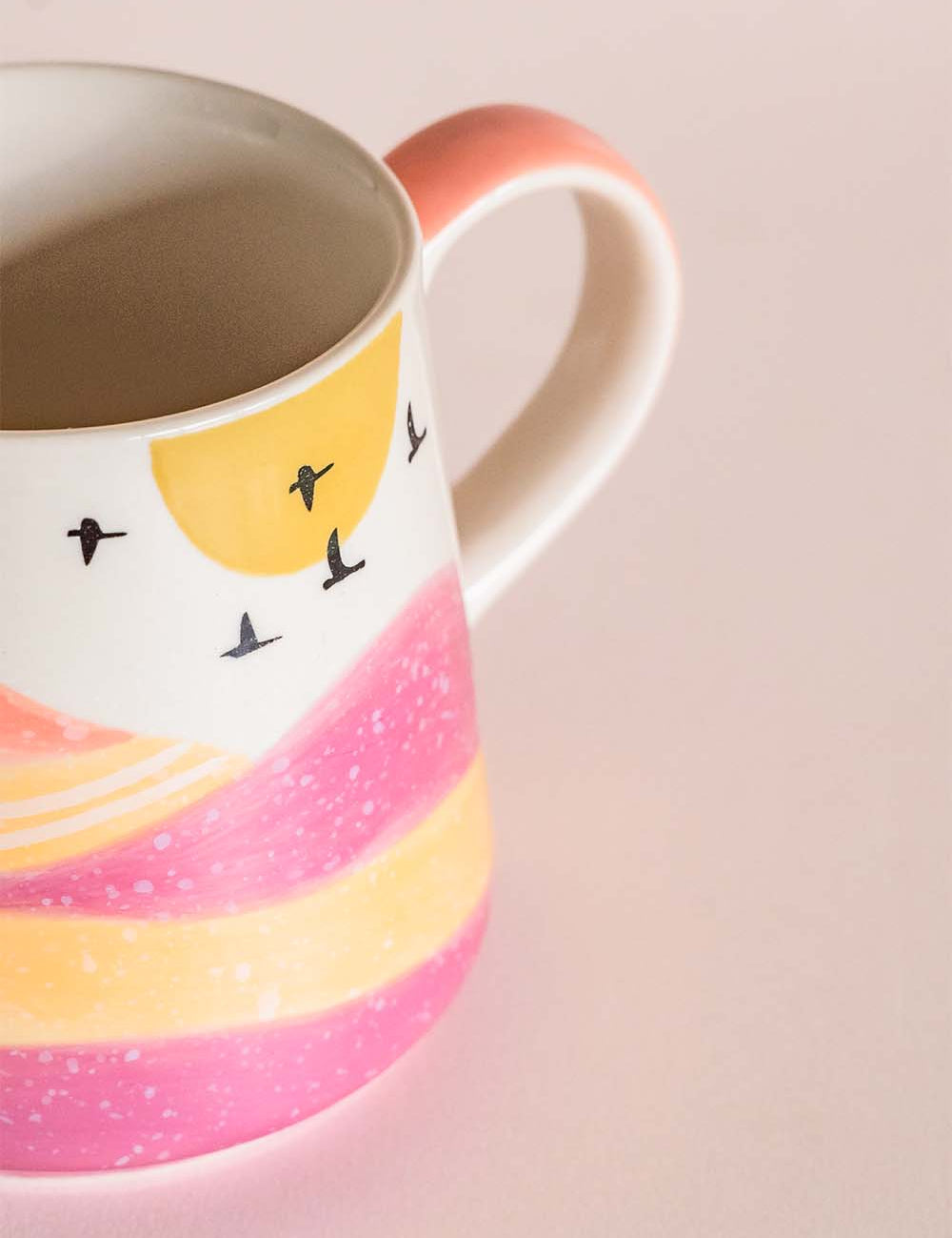  Wilderness Handpainted Ceramic Mug - Pink - Wilderness Handpainted Ceramic Mug - Pink - The Wishing Chair 