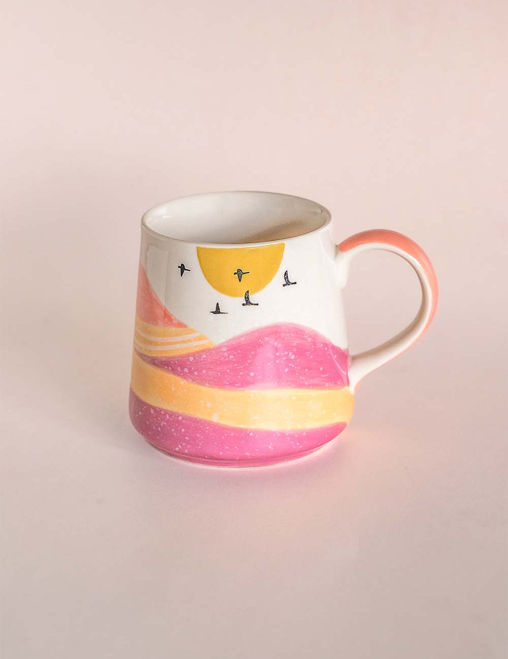 Wilderness Handpainted Ceramic Mug - Pink - Wilderness Handpainted Ceramic Mug - Pink - The Wishing Chair 