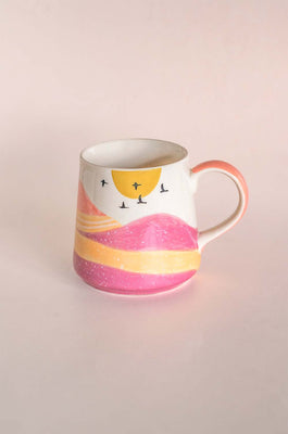  Wilderness Handpainted Ceramic Mug - Pink - Wilderness Handpainted Ceramic Mug - Pink - The Wishing Chair 