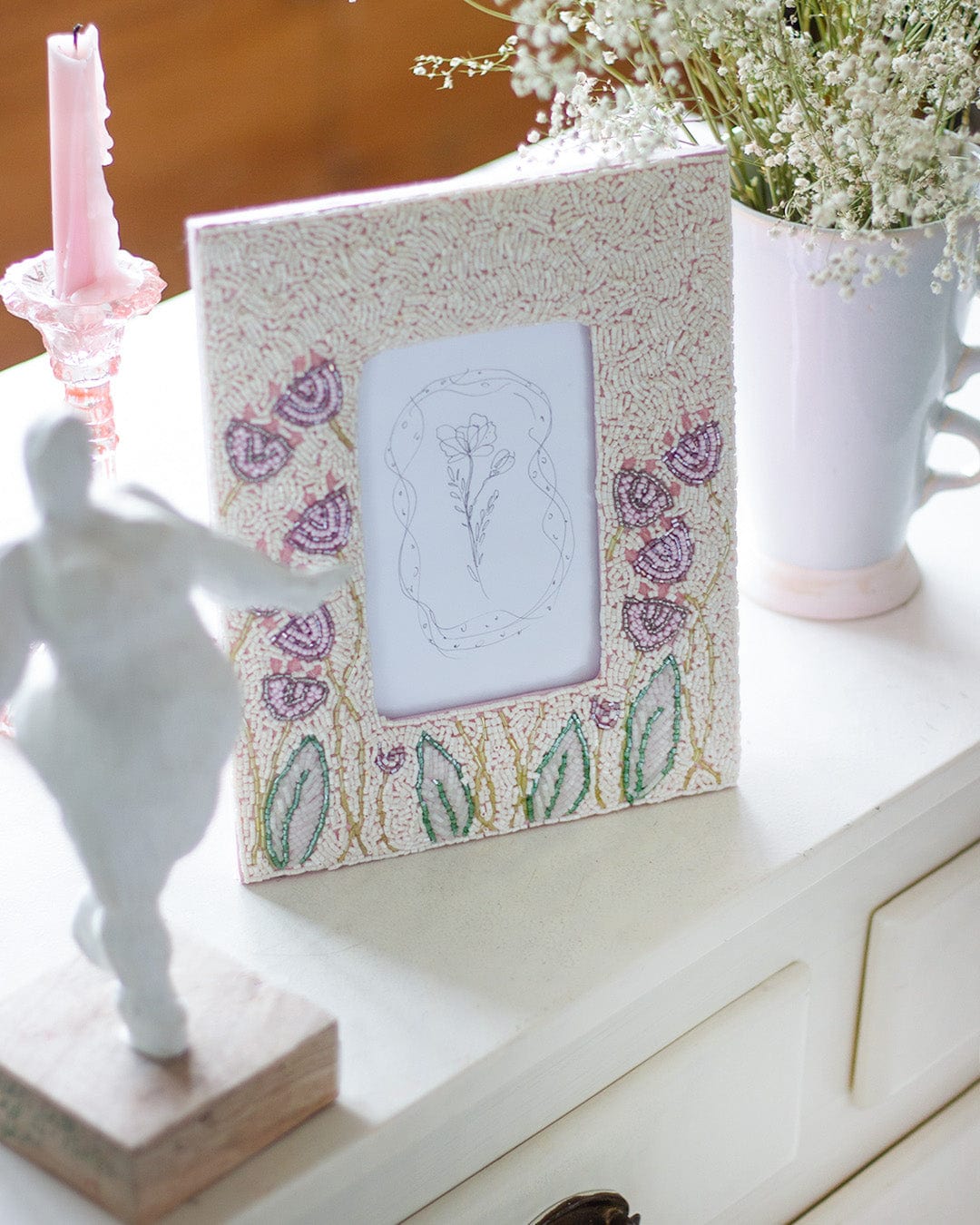  Wildflowers Beaded Photoframe - Wildflowers Beaded Photoframe - The Wishing Chair 