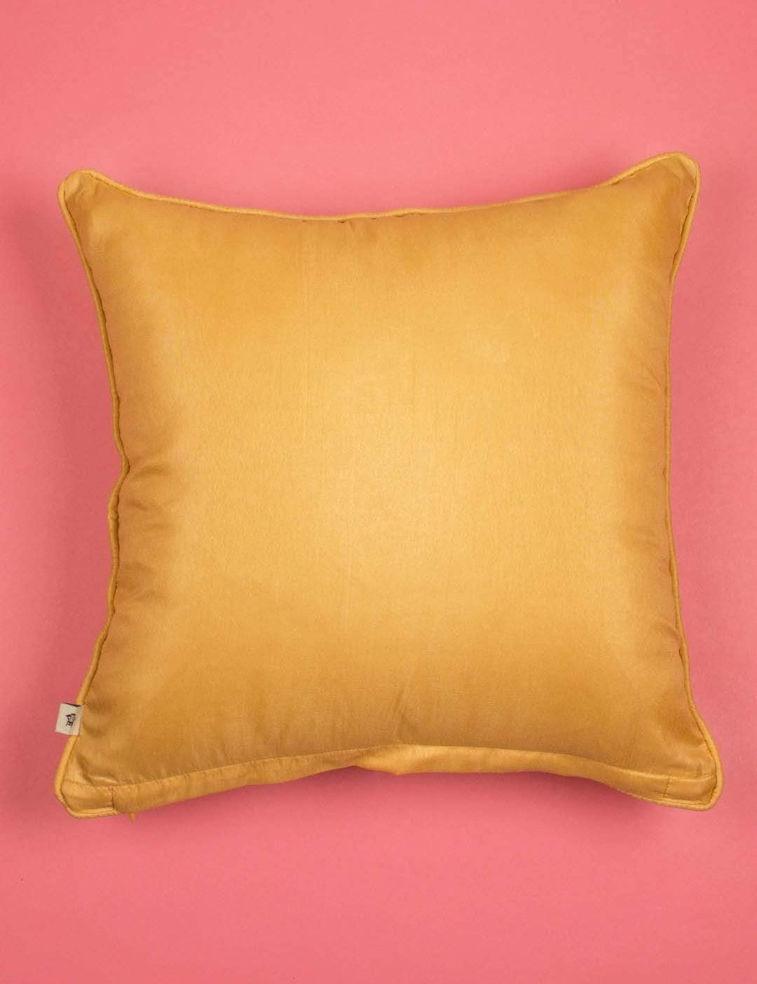 Yellow Daisy Embroidered Cushion Cover