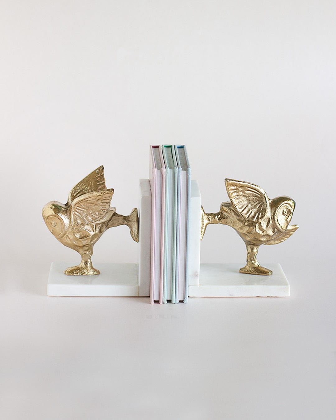 Yogi Owls Metal & Marble Bookends