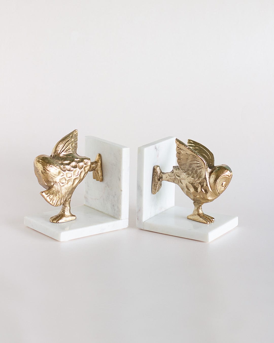 Yogi Owls Metal & Marble Bookends