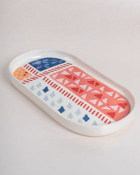  Zinnia Handpainted Ceramic Platter - Zinnia Handpainted Ceramic Platter - The Wishing Chair 