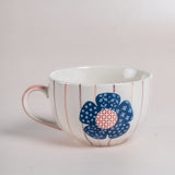  Zinnia Handpainted Ceramic Teacup & Saucer -Set of 4 - Zinnia Handpainted Ceramic Teacup & Saucer -Set of 4 - The Wishing Chair 