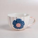  Zinnia Handpainted Ceramic Teacup & Saucer -Set of 4 - Zinnia Handpainted Ceramic Teacup & Saucer -Set of 4 - The Wishing Chair 