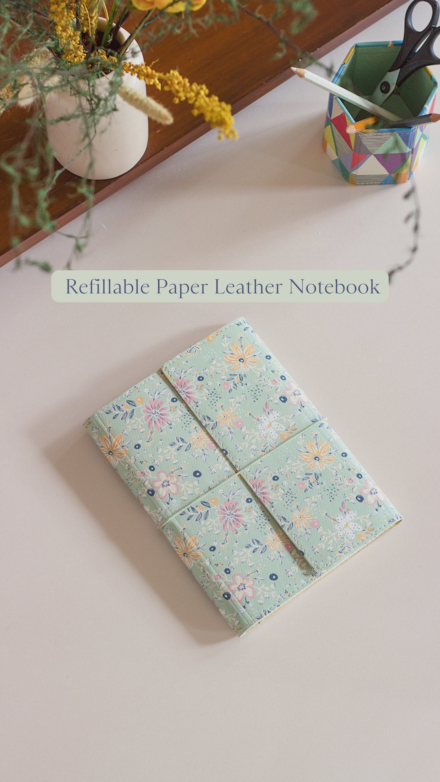 Pearlised Paper Leather A5 Notebook- Kaleidoscope