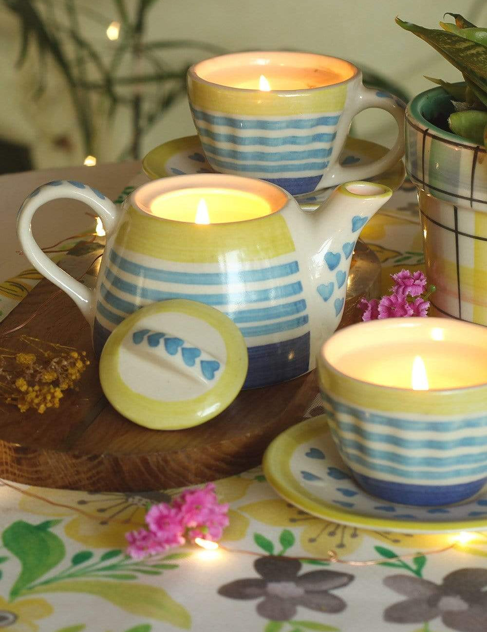 Tea Time Diyas - Hearts - Set of 3 - The Wishing Chair