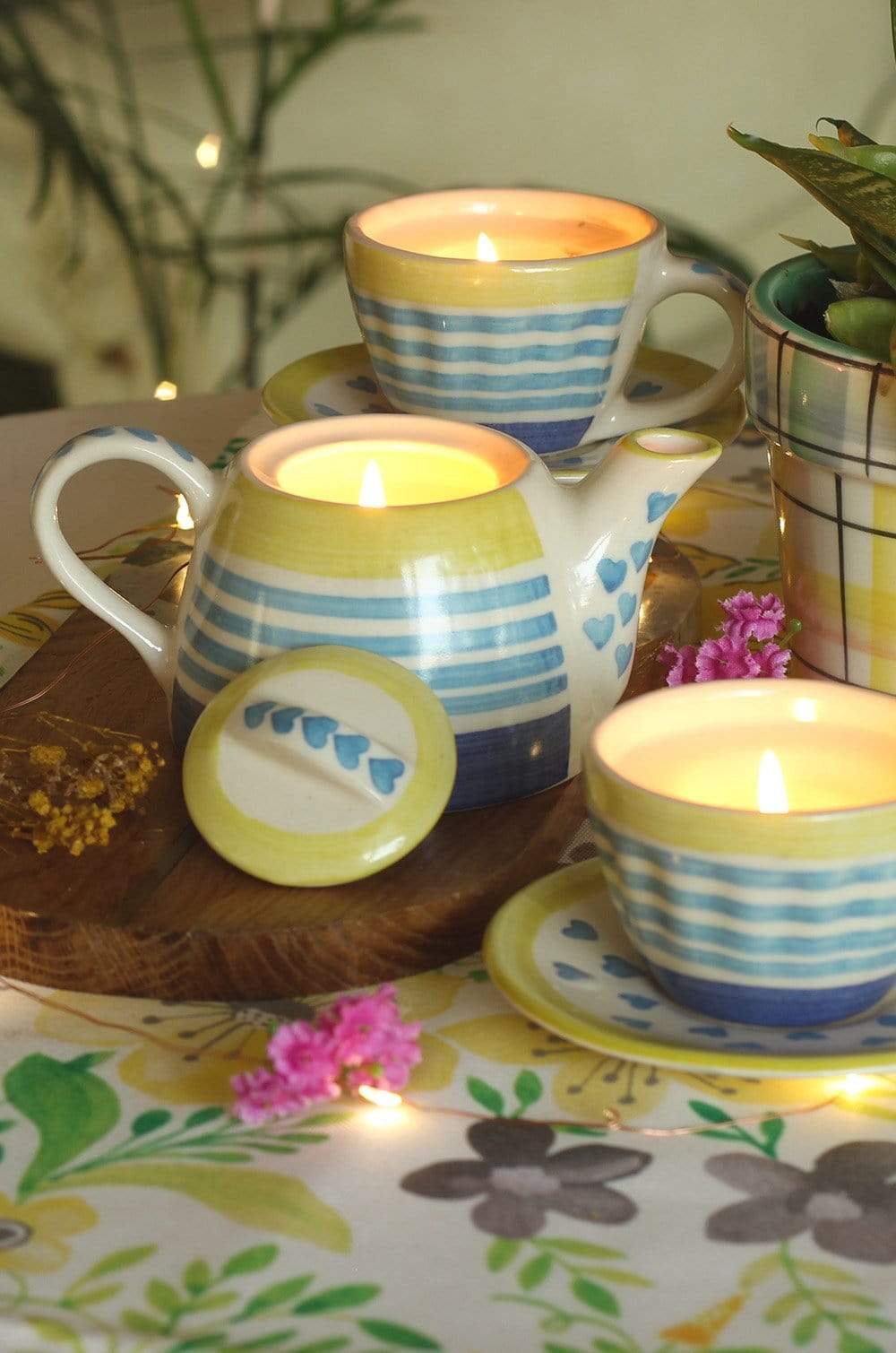 Tea Time Diyas - Hearts - Set of 3 - The Wishing Chair