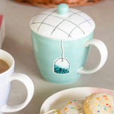 Tea Time Handpainted Mug with Lid - The Wishing Chair