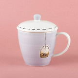 Tea Time Handpainted Mug with Lid - The Wishing Chair