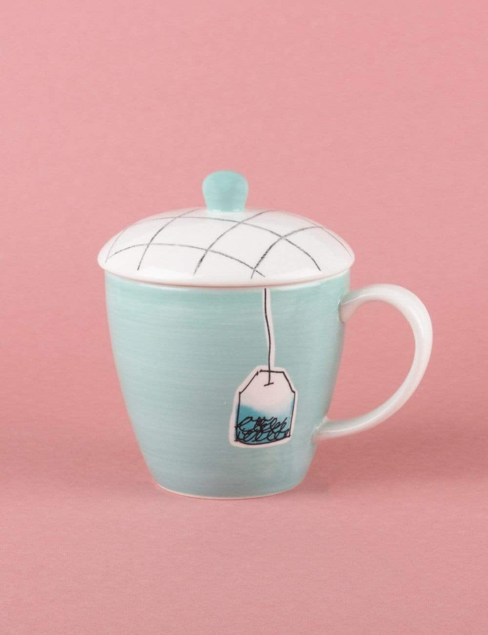 Tea Time Handpainted Mug with Lid - The Wishing Chair