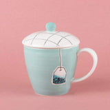 Tea Time Handpainted Mug with Lid - The Wishing Chair
