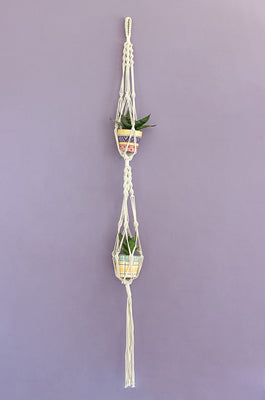 Two is Company Macrame Knotted Planter Hanging - The Wishing Chair