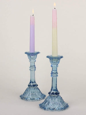 Vintage Recyled Glass Candle Holders - Tall - Set Of 2 - The Wishing Chair