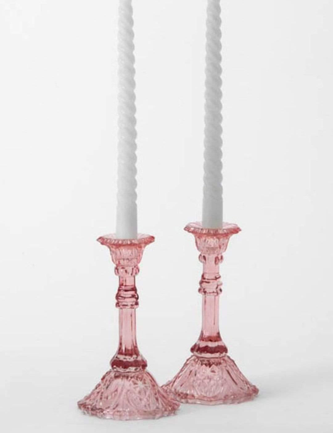 Vintage Recyled Glass Candle Holders - Tall - Set Of 2 - The Wishing Chair