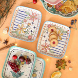 Where The Grass Is Green Handpainted Rectangular Platter - Set of 2 - The Wishing Chair