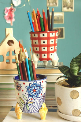 Wild Indigo Handpainted Pen Stand - The Wishing Chair