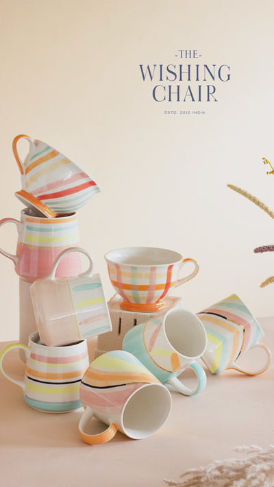 Pastel Perfection Handpainted Mugs - Set of 4
