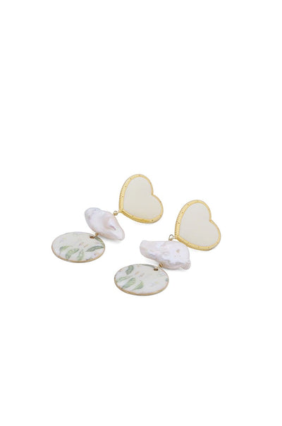 AZGA Lilies heart earrings