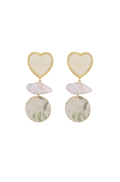 AZGA Lilies heart earrings