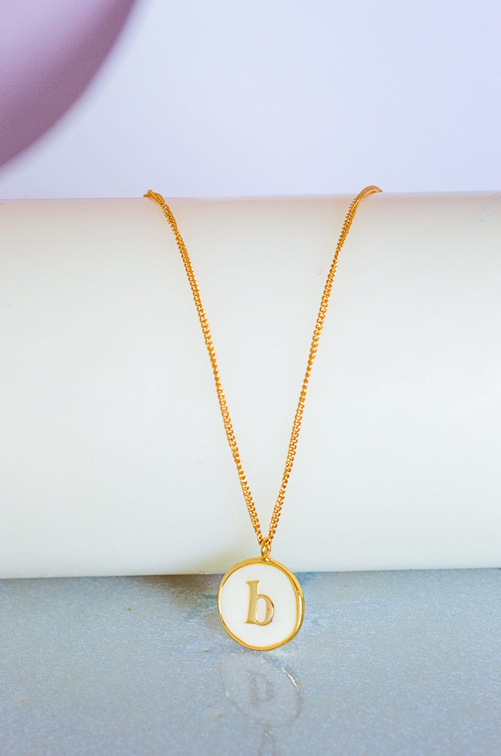 B Monogram Pendant with Necklace