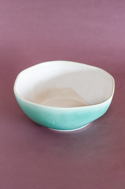 Bisque Ceramic Organic Shape Bowl - Large